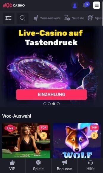 Woocasino Mobile App